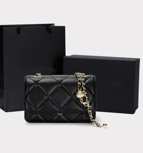 Ceekay Classic Style Lucky Beads Golden Ball Chain Bag Female 2023 New Trendy Womens Bags Fashion Shoulder Messenger Bag