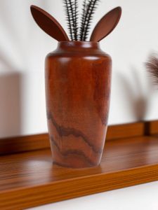 Rustic Wood Flower Vase Desktop Decorative Item for Living Room Bedroom Study Modern Simplicity Style Fresh And Dried Flower Bouquet Holder