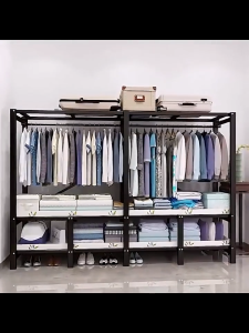 COD No Assembly Folding Wardrobe – Metal Durable Clothes Cabinet for Bedroom Storage Organizer