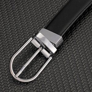 【Gift Box】Reversible Belt for Men 35mm Oval Pin Buckle Belt Doublesided Waistband for Jeans Suit Fashion Accessories for Gentlemen