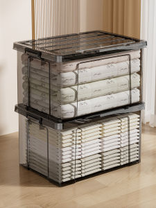 Transparent Storage Box Plastic Large Capacity Student Dormitory Wardrobe For Home Toy Clothes Sorting Box for Collection Storage Box