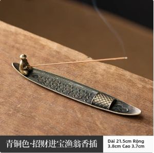 Phong Cách Nhật Bản Thuyền Câu Cá Lư Hương Kim Loại Sáng Tạo Hương Liệu Trang Trí Cho Trang Trí Nhà Hương Que Đốt