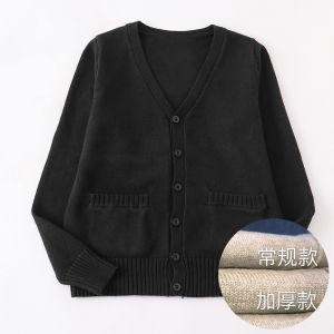 Ji Story Pure Color Single-Breasted Long Sleeve V Neck Daily Preppy Style JK Matching Japanese Style Atmosphere Cardigan Sweater