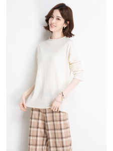 Minimalist Round Neck Long Sleeve Slim Fit Knit Sweater