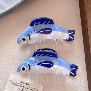 1Pcs Creative Ocean Sardine Hair Clip Cute Shark Texture Ponytail Holder Female Hair Ornament Clip