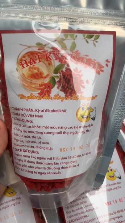 Kỷ tử đỏ (100g), hạt kỳ tử đỏ, câu kỉ tử đỏ, hàng loại 1 hạt to, ngọt, thơm nức mũi, trà táo đỏ kì tử, trà đẹp da