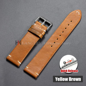 18mm 20mm 22mm 19mm 21mm 24mm Vintage Oil Wax Leather Watchband Universal Stitching Cowhide Strap for Seiko for Omega Watch Band
