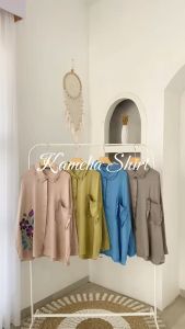 Kamelia Shirt Kemeja | Kemeja Wanita Korea | Kemeja Wanita Lengan Panjang | Atasan Wanita Remaja Kekinian Terbaru Outfit