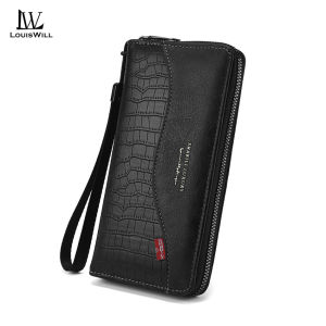 LouisWill Fashion Long Wallet Mens Texture PU Long Wallet Multi-Card Position Multi-Functional Wallet Large Capacity Purse ID Credit Cards Holders Handbag Coin Pouch PU Leather Coin Bag Business Wallets