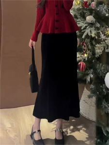 Elegant Black Fish Tail Skirt High Waist Midi Dress Womens Spring Fashion Sensation Bodycon Skirts Polycarbonate Fabric