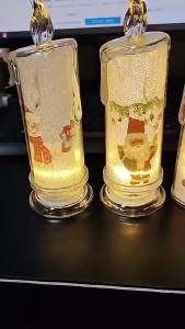 Christmas Simulation Candle Snowflake Snowman Santa Claus Xmas Decoration Electronic lights Ambient Lighting