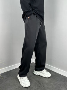 Ice Silk Drapey Mens Summer Thin Straight Loose Casual Pants Trendy Brand Solid Color Premium Feel Anti-Wrinkle Wide Leg Trousers