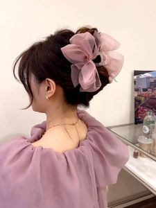 Tooyoo Fairy Butterfly Hair Claw Clip Shark Clip Elegant Bowknot Hairpin Ponytail Clip Hair Accessories