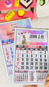 2027 Commercial Calendar Bible Verse Per Page Legal Long Size 8.5x13 (12 Pages)