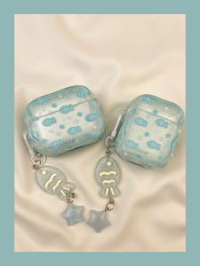 Cute Cartoon Starry Fish Airpods Case Wireless Bluetooth Protection Cover for  pro Headphones Soft TPU Second Generation