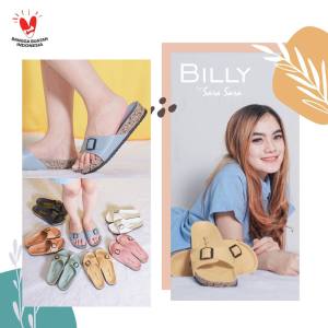 Sara Sara Billy | Sandal Klasik Birken Motif Satu Ban Gesper Casual Fashion Wanita Kekinian Sandal Puyuh Trendy Terbaru Kualitas MALL Flash Sale COD