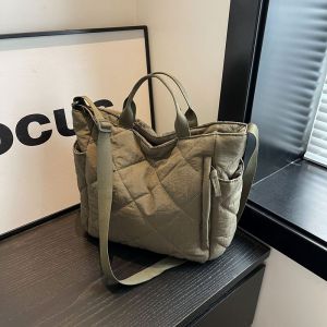 Artistic Large Capacity Canvas Bag Shoulder Handbag Casual Tote Bag Trendy 2023 New Ins Underarm Bag Soft Polyester Lining