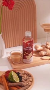 เครื่องดื่มขิงสกัดเข้มข้น น้ำขิงเข้มข้น น้ำสกัดขิงสด และสมุนไพร แบรนด์จริงใจ JINGJAI GINGER DRINK