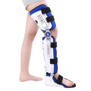 ปรับความสูงเข่ารั้งเข่าข้อเท้าเท้า Orthosis รั้งต้นขาเข่าเท้าเอ็นการบาดเจ็บ Protector สนับสนุน Fixator