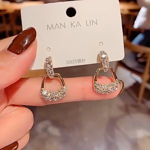 My Natural Korean Trendy Rhinestone Geometric Earrings韩国满钻几何耳环