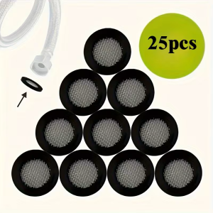 25pcs Plastic Faucet Filter Pads with Stainless Steel Mesh - Easy to Install No Need for Electric Shower Head Pads