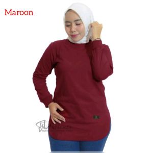 Kaos Polos Oval // Kaos Wanita Lengan Panjang // Baju Atasan Wanita Polos Oval