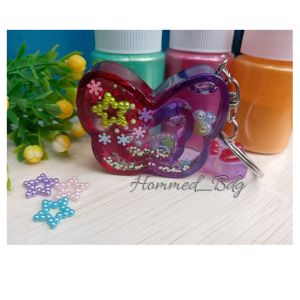 gantungan kunci lucu shaker double layer kombinasi violet merah ruby kekinian murah