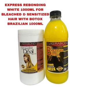 EXPRESS REBONDING WHITE 1000ML FOR BLEACHED & SENSITIZED HAIR WITH BOTOX BRAZILIAN 1000ML
