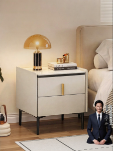 Marble Cream Style Modern Minimalist Nightstand