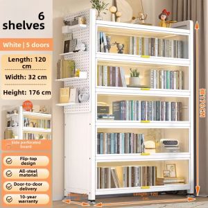 Steel Storage Bookshelf With Doors