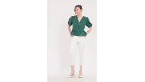 Badomoda DUNGAW Scalloped Peplum Blouse