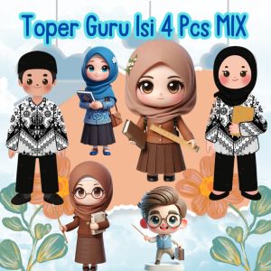 TOPER GURU isi 4 Pcs Motif Campur Hari Guru Teacher Day