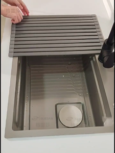 MEIDOO Kitchen sink drainer dish drainer roll-up storage rack foldable dish mat