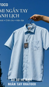 Áo sơ mi tay ngắn Khatoco sale 374k giá tem 468k (Size SXL)