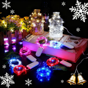 6pcs Fairy Lights 2M 20LEDs Silver Wire String Lights Firefly Lights LED Decorative Lights Battery Operated for Christmas Party