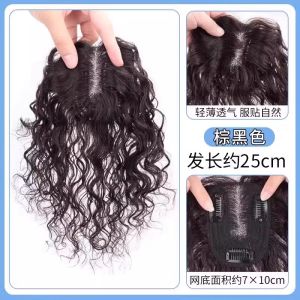 Light Thin Woolen Hair Extension Pieces Natural Looking Cover Grey Hair Fake Hair for Women Curling Hair Extensions Pieces