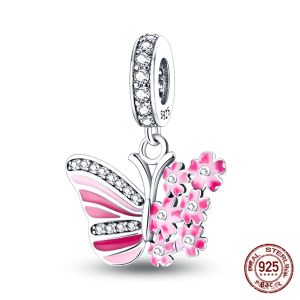 Chất Liệu Bạc 925 Chủ Đề Bướm Hạt Charm Mỹ Hạt Cho Vòng Tay 3 Mm Tự Làm Trang Sức Cổ Điển Zircon Quà Tặng Nữ