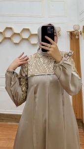 Pessel Collection - Gamis Maxmara Silk Mix Tile Sequin Payet Pundak M L XL XXL