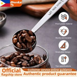 Gemilai stainless steel coffee bean measuring spoon milk powder scale quantitative spoon protein powder kitchen seasoning spoon 15m/30ml long handled coffee spoon