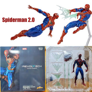 Marvel Kaiyodo Revoltech SpiderMan Action Figure Peter Parker Spider-Man ver.2.0 Amazing Yamaguchi KO CT Ver. Spider Man Model Collectibles Toy Gift