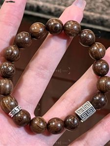 สร้อยข้อมือไม้สักทอง สร้อยข้อมือเงินฮิมพานต์สไตล์จีนใหม่ สร้อยข้อมือพระพุทธเจ้าพร้อมลวดลายธรรมชาติสำหรับทั้งชายและหญิง