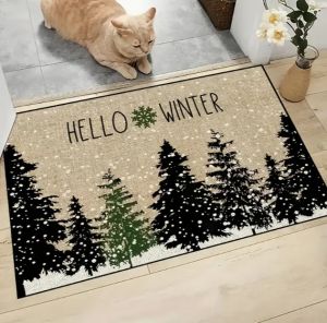 Christmas Tree Door Mat Christmas Gnome Pattern Soft Carpet Living Room Kitchen Bedroom Living Room Christmas Decor