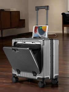 MANLVSHI | Front Opening Aluminum Frame Luggage with Lock Travel Case