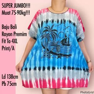 MUAT 70-90KG!!! BAJU BALI BLOUSE BIGSIZE JUMBO FIT TO XXXXL PRINT/A REAL PICT