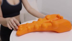 China Shipping [2025] New In Stock Spine Lumbar Massager Cervical Massage Pillow Shoulder Neck Waist Back Cushion Acupressure Massage Stretching 317