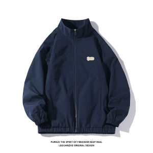 Japanese Style Cargo Jacket Coat Mens Spring & Fall Outdoor Windproof Shell Jacket Casual Boys American Stand Collar Baseball Uniform Fashion