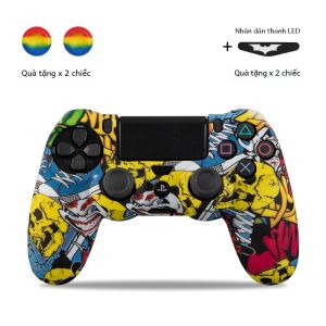 Vỏ Cao Su Silicon Bảo Vệ Cho Bộ Điều Khiển Sony PlayStation 4 Với Nắp Bọc Cần Điều Khiển - Vỏ Bền Cho Tay Cầm Chơi Game PS4