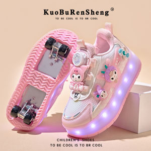 KUOBURENSHENG | Charging Light Retractable Wheels Roller Shoes