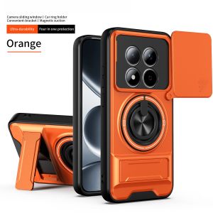 Magnetic Kickstand Heavy Shockproof Armor Phone Case For Xiaomi Redmi Note 15 14 13 12 Pro Stand Slide Camera Protection Cover