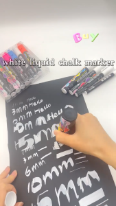 5Pcs White Chalk Marker Washable Blackboard Pen Erasable Chalkboard Marker Reversible Tip for Kid/Adult/Glass/Whiteboard